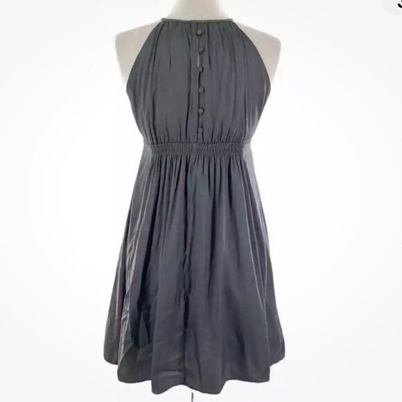 Esley Women's Black Floral Waist Satin Halter Dress Knee Length Size Small - Picture 12 of 12